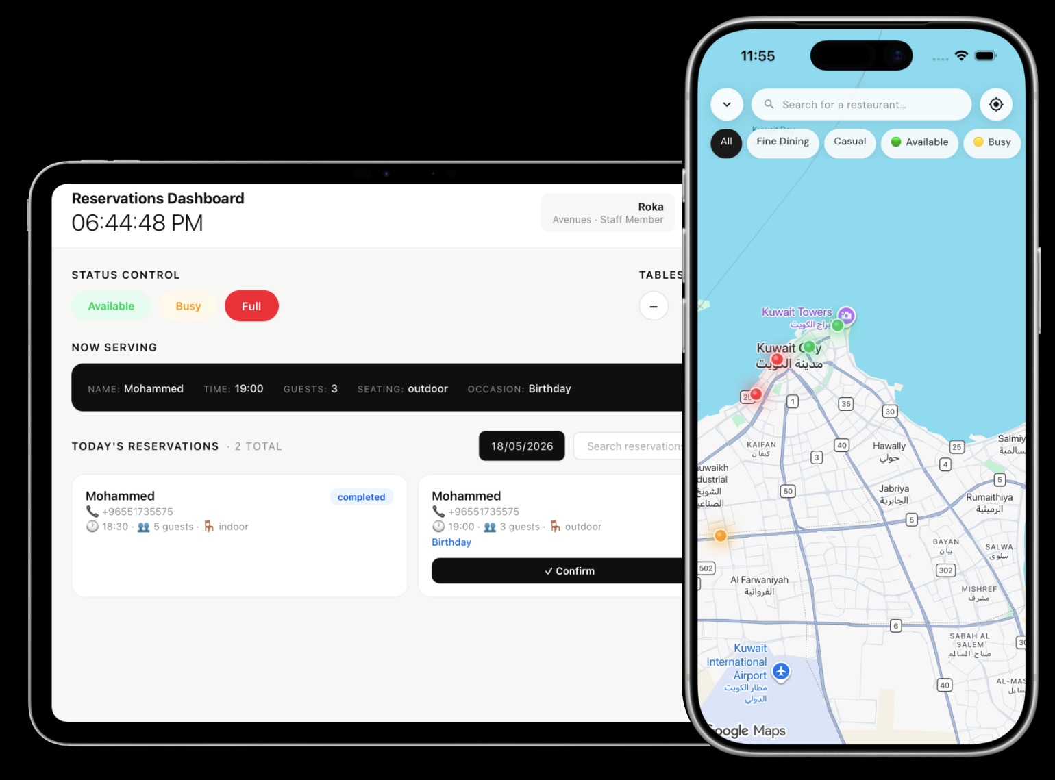 Cue App on iPad and iPhone