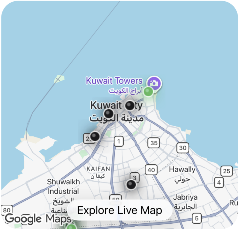 Cue Live Map — Kuwait