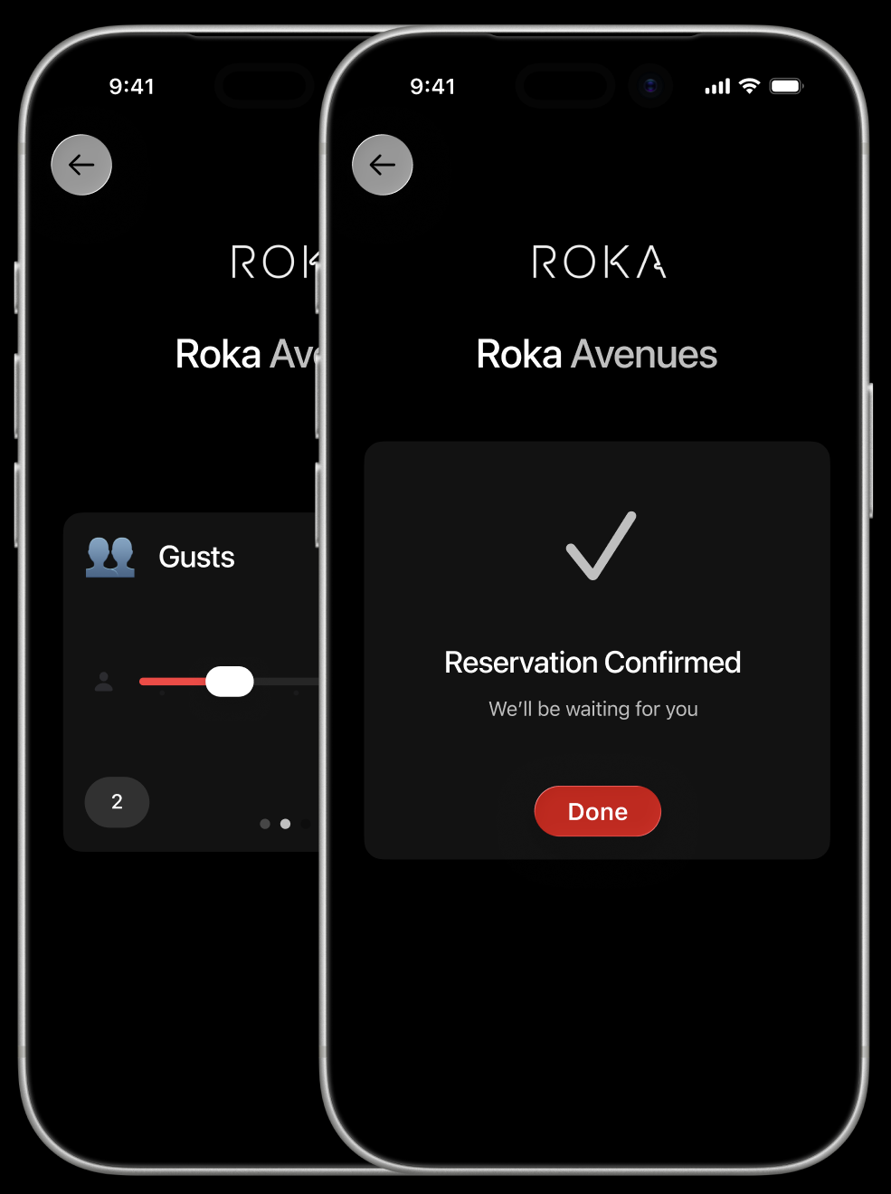 Reservation screenshot
