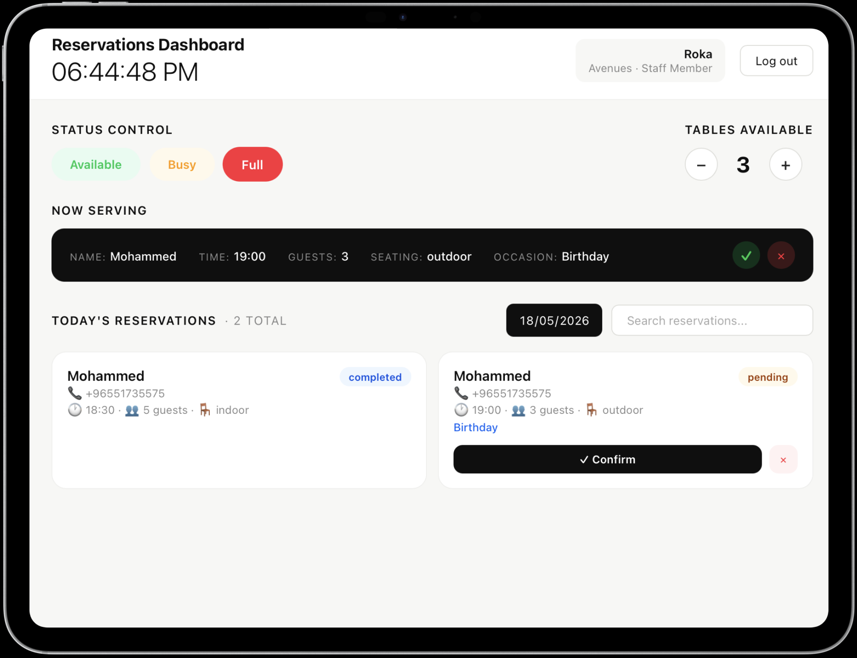 Cue Dashboard